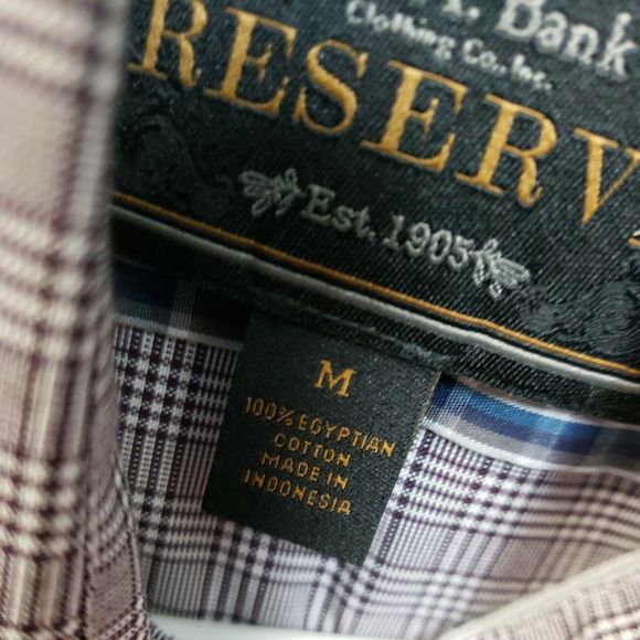 Joseph Jos. A. Bank Men's Travelers Reserve Checkered Button Up Size M brown gra - Picture 3 of 7